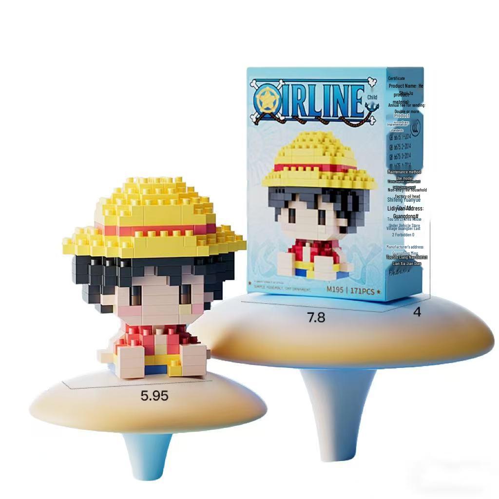 Pirate Anime Character Building Blocks for Kids - Educational Assembly Desktop Ornaments