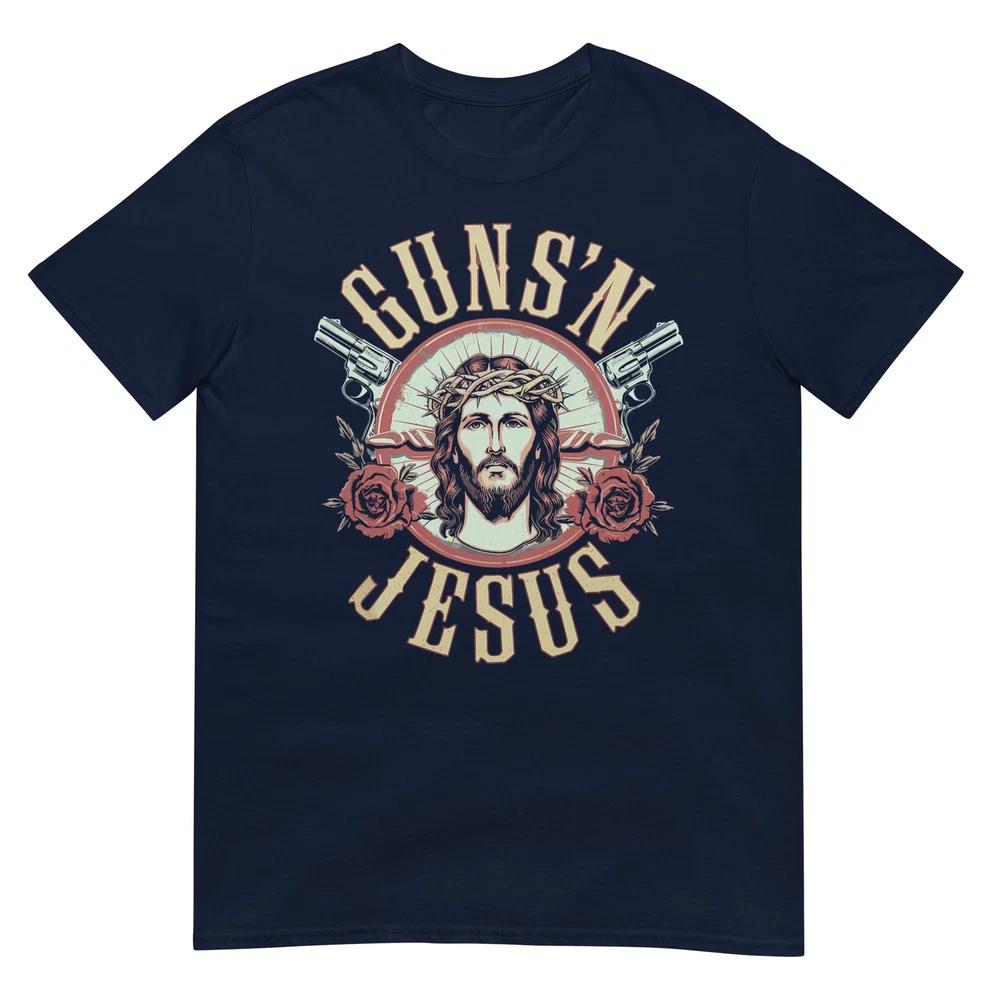 Gunns Jesus Christian Revolver Gun Lover TShirt
