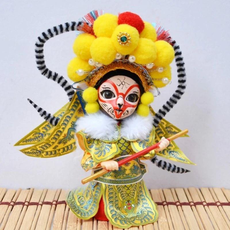 Chinese Peking Opera Mask Doll Opera Character Decoration Silk Doll Chinese Handmade Decorative Gifts Shop Decoration Doll