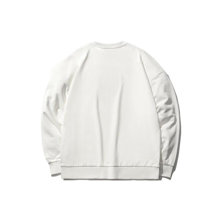 Li Ning Sports Fashion Collection Sweatshirts Unisex White Crew Neck Moderate Regular AWDRH35-1