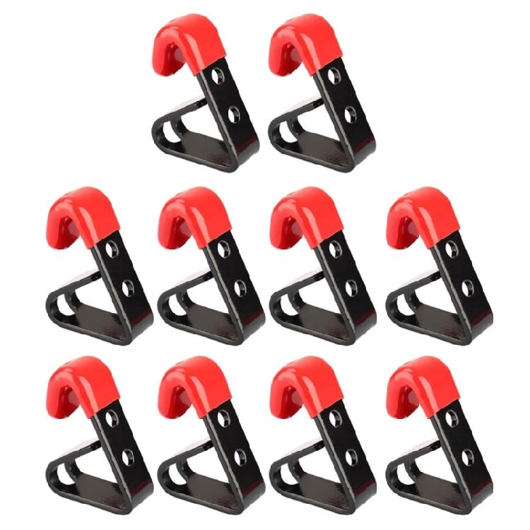 Black+Red Clip Hook Tool Organizers Steel Wall Mount Hooks 10 Pack Hooks