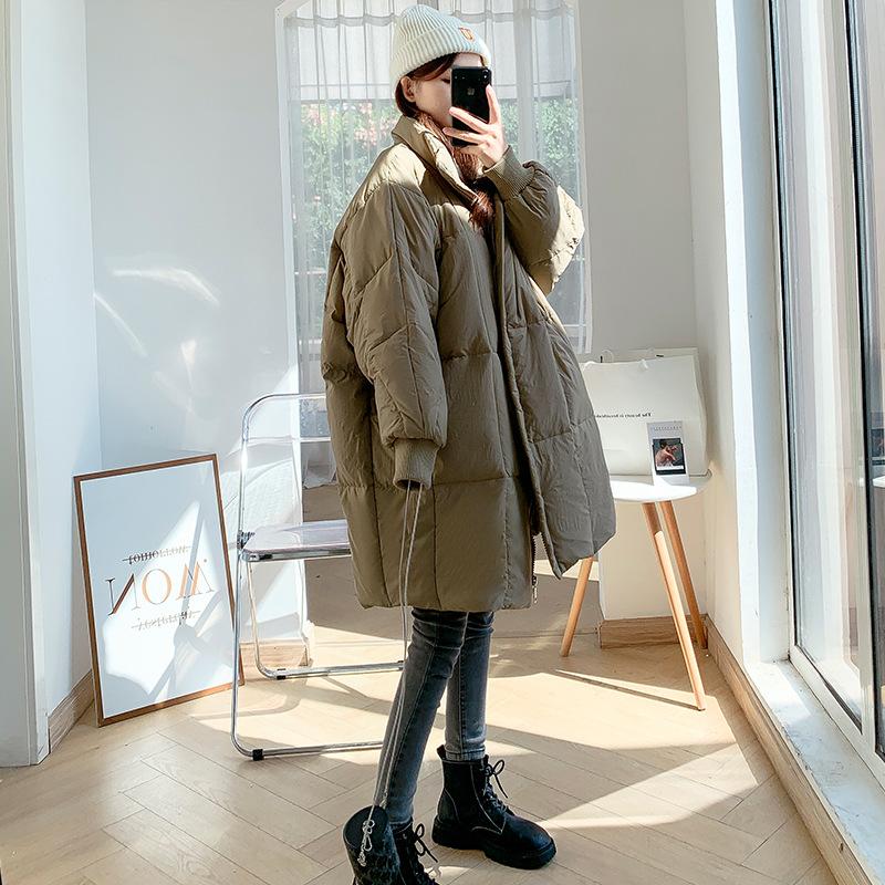 New down padded clothes women's winter long padded jackets loose over the knee padded jackets trendy