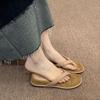 Wedge heel flip-flops outer wear women's shoes 2025 new summer niche fashion casual versatile retro sandals
