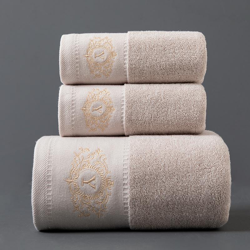 Pure Cotton Bath Towel Set: Absorbent and Lint-Free, Three-Piece Gift Set Featuring Extra Large Towels and Face Towel for Adults