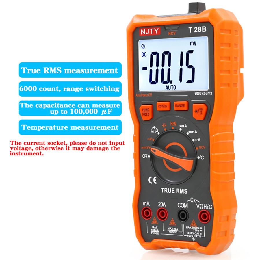 NJTY T28B Multimeter High Precision Digital Display Household Electrician's Multifunctional Meter