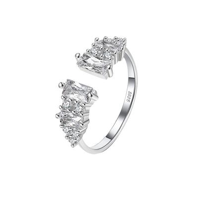 Jewelry S925 Sterling Silver Ring Simple Diamond Ring Korean Temperament Small Fragrance Hand Jewelry