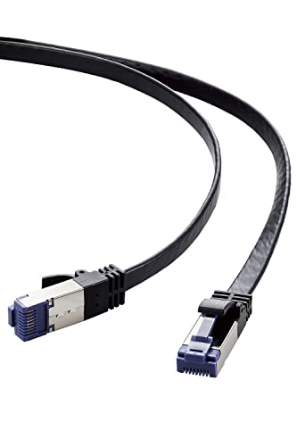 

Elecom ECLD-OCTFT/BK50 Category 8 LAN Cable, 16.4 ft (5 m), Flat Cable with Tab Breakage, Black