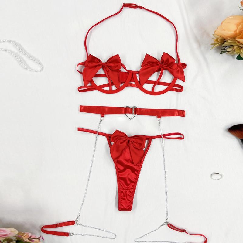 Woman Lace Transparent Underwear Fairy Embroidery Brief Kits Delicate Push Up Breves Sets Erotic Sleepwear Sexy Lingerie