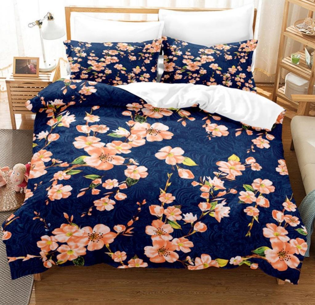 3d HD Printed Duvet Cover Queen King Size Watercolor Floral Set for Girls Teens Room Decor 3 Piece Set with 2 Pillowcases