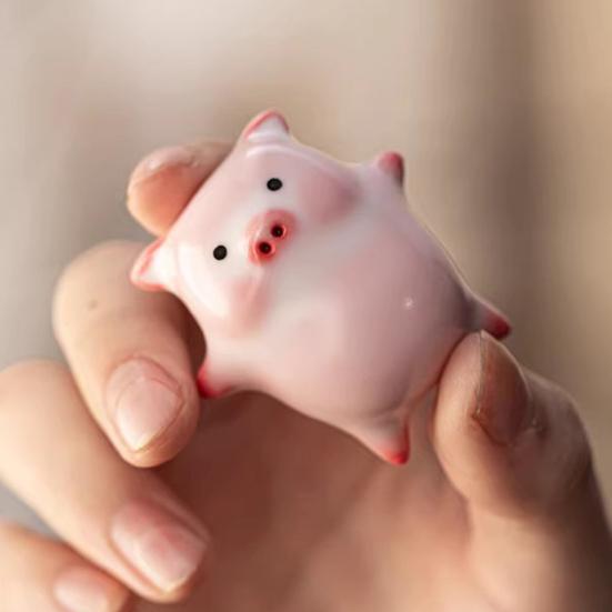 Liegendes Schwein Bubble Tea Tasse Handgefertigte Keramiktasse mit lustigem Blasenblas-Schwein Tee-Haustier Einzigartiges Geschenk für Teeliebhaber & Heimdeko