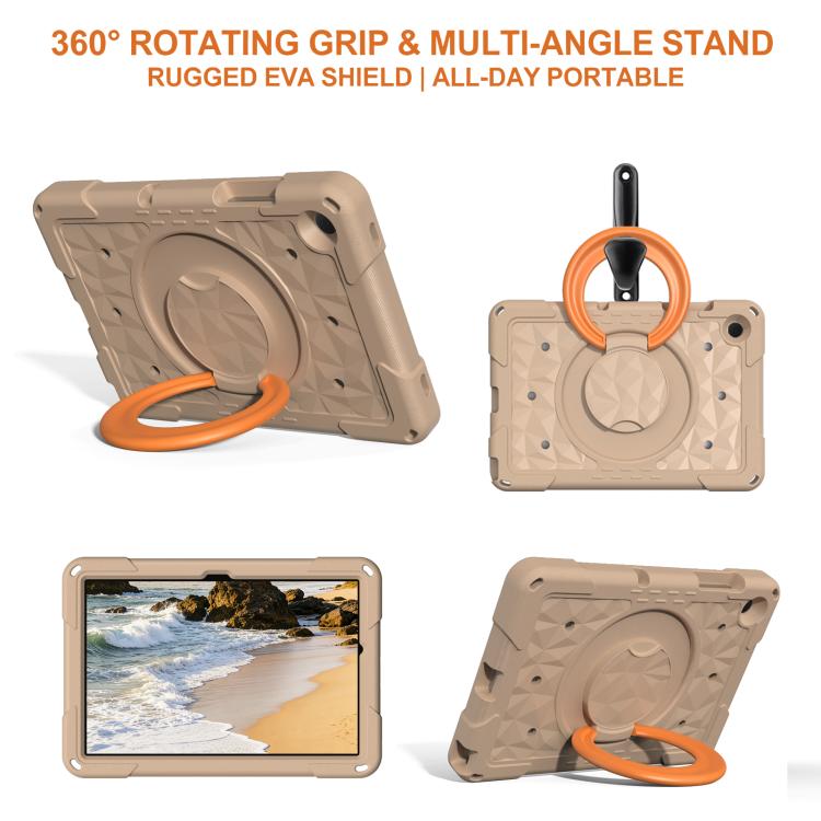 Magic Ring Rotation Holder Shockproof EVA Tablet Case For Samsung Galaxy Tab A11+ / A9+, With Adjustable Removable Shoulder Strap Protective Cover