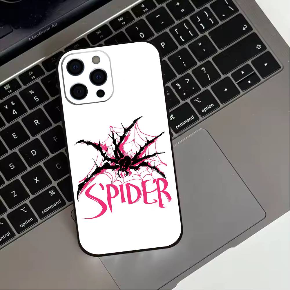 

Spider Phone Case For iPhone 17,16,15,14,13,12,11 Plus,Pro Max,XS,Soft Silicone Black Cover iPhone15promax