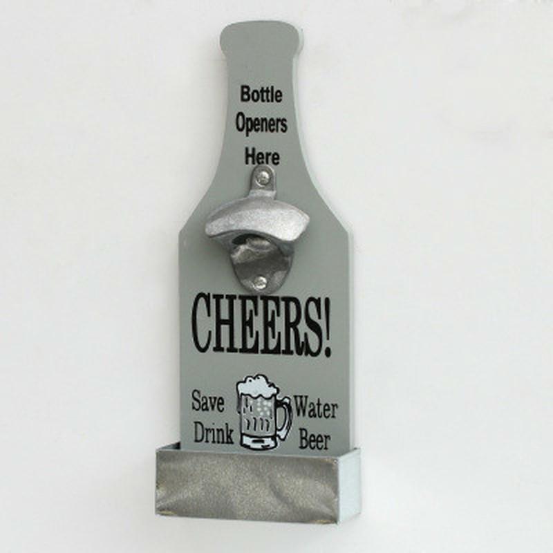 1Pc Kitchen Retro Beer Bottle Opener Rustic Cast Iron Creative Storage Box Bar Restaurant Wall Mounted Gray