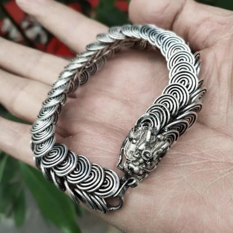 Exaggerated Seedling Faucet Bracelet Retro Versatile Fashionable Men's and Women's Bracelets Antique Style