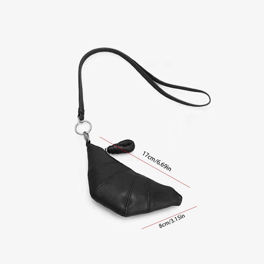 Wallet PU Croissant Bag Lipstick Earphone Bag Hanging Neck Coin Purse Portable   Streetwear