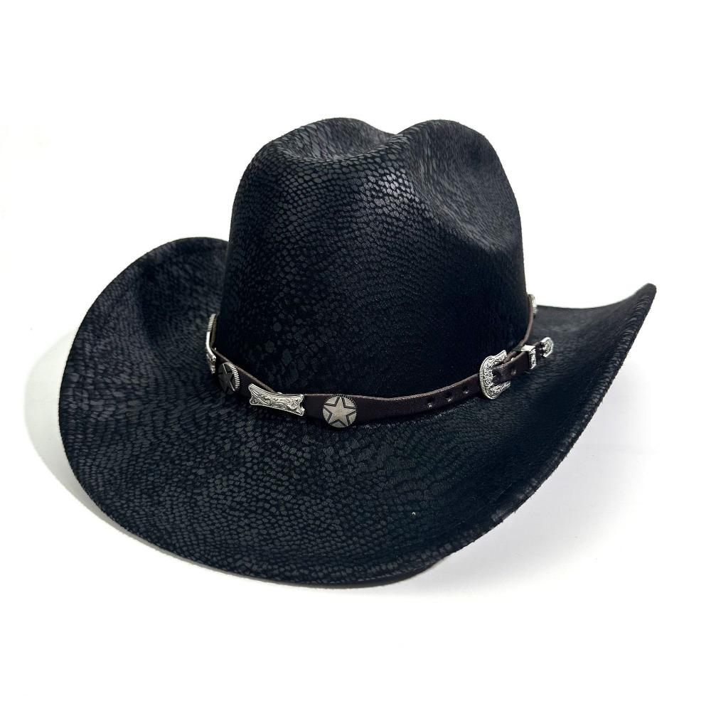 Wide Brim Cowgirl Jazz Hat Serpentine Visor Caps Gentleman Knight Hat  Outdoor