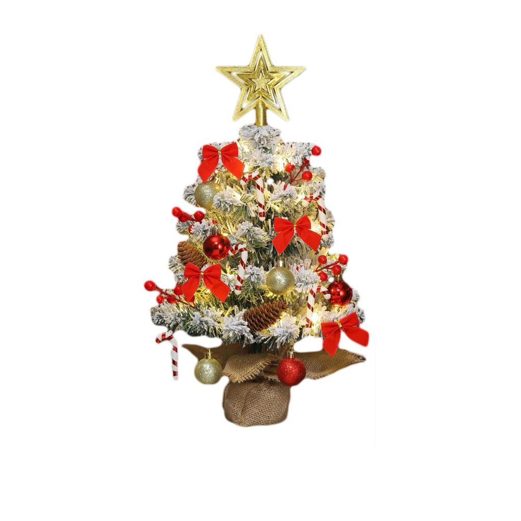 Desktop 45cm Christmas Tree - Knitted And Illuminated Christmas Tree, Gift Box Packaging And Decorative Items Included For DIY Christmas Tree Making