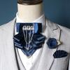 3 pcs/set Exaggerated Collar Bow Tie Brooch Set Rhinestone Wedding Accessory Set  Wedding