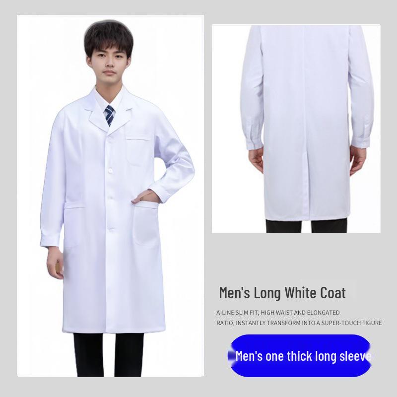Unisex Short & Long Sleeve White Lab Coat for Medical Professionals and Students – Ideal for Autumn and Winter