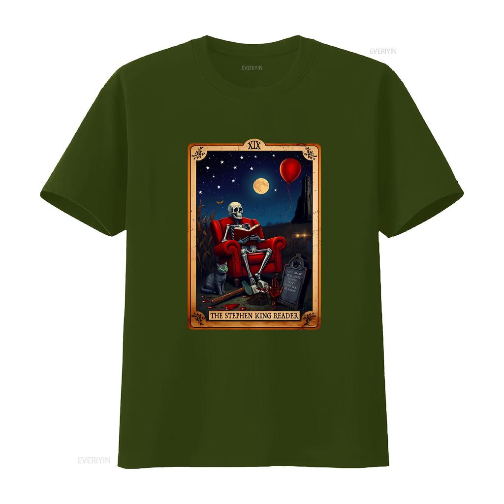 The Reader Stephen King Inspired Tarot Card T Shirt Perfect for Lover Vintage Style Horror Vintage Washed Stretched Comfortable