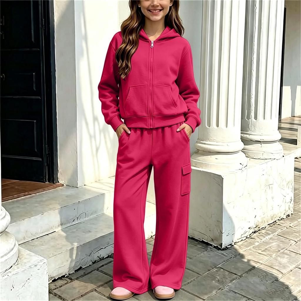 Boys Girls Hooded Sweatshirt and Tracksuit Set for Big Kids Casual Sports