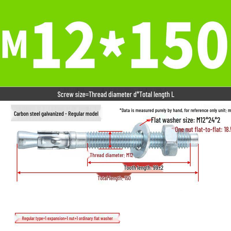 Vysoce pevný nástěnný hmoždinkový šroub pro opravy automobilů (M6/M8/M10/M12)