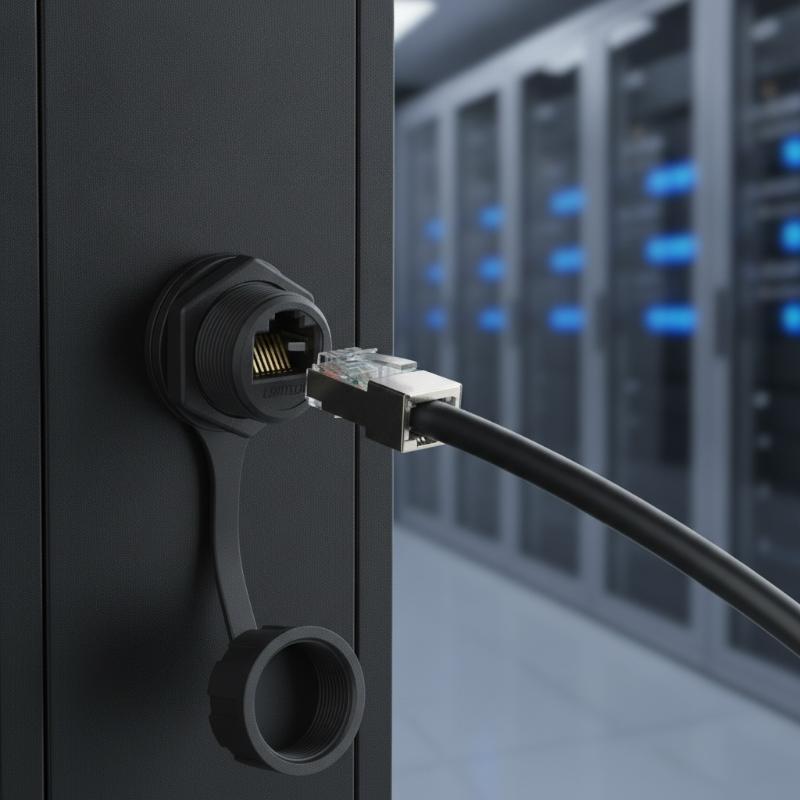 Lr20 M20 Waterproof Rj45 Network Cable Connector 8P8C Cat6 Signal Adapter 0.3M To 1M Extension Network Wire With Cap