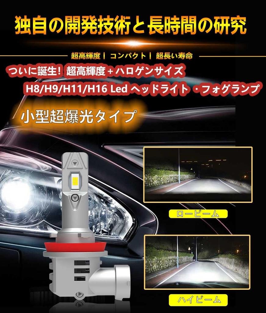 WENLE New Genuine Halogen Size + 16000LM H8/H9/H11/H16 Compatible LED Headlight, Compatible with Vehicle