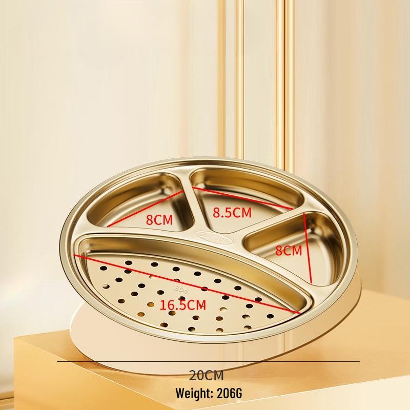 

ZISIZ Stainless Steel Divided Dinner Plate