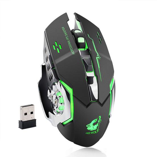 Free Wolf X8 Silent 2,4 GHz 2400 DPI 6 Tasten Kabellose optische Maus USB-Empfänger