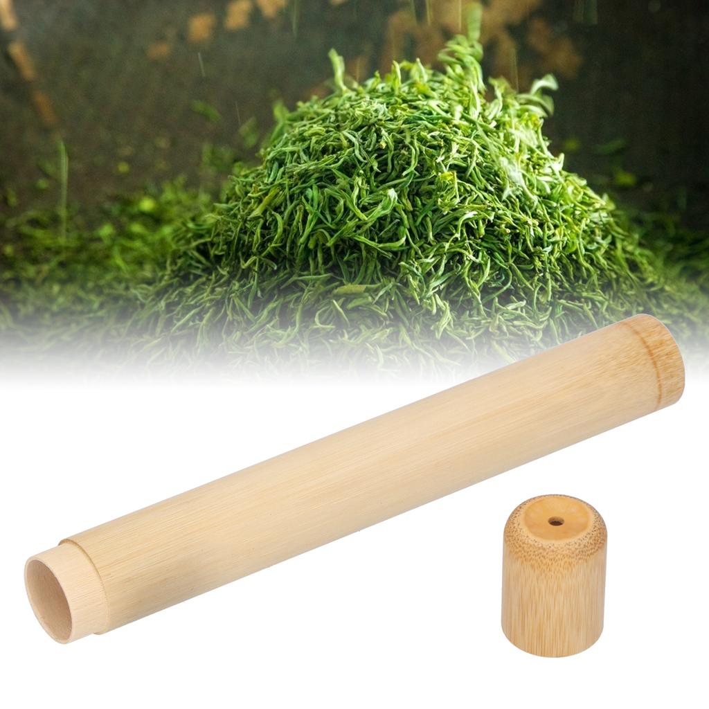 Mini Tea Leaf Jar Container Portable Tea Canister Round Shape Bamboo Tube Storage Box Cylinder
