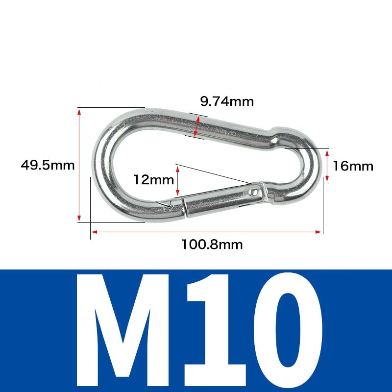 2-5pcs 304 Stainless Steel Spring Snap Multifunctional Carabiner Quick Link Lock Ring Hook Safety Buckle M4 M5 M6 M7 M8 M9 M10