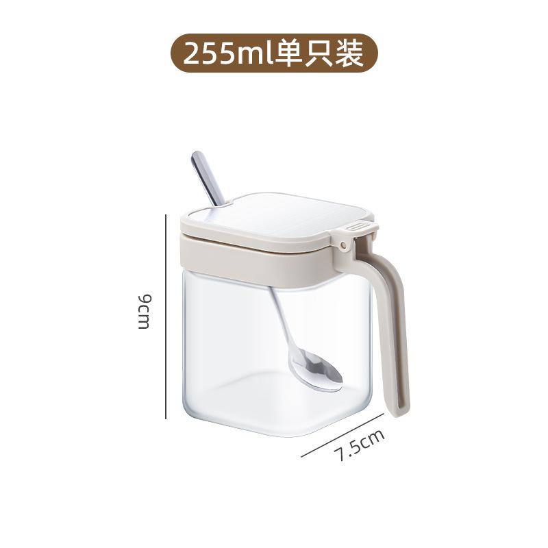 Split Seasoning Jar Kitchen Spice Box Set Food-Grade Seasoning Jars for Kitchen Storage Glass Salt Containers with Airtight Lids