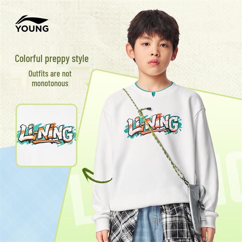 LI-NING Kids  Unisex Soft Pullover Sweatshirt 160