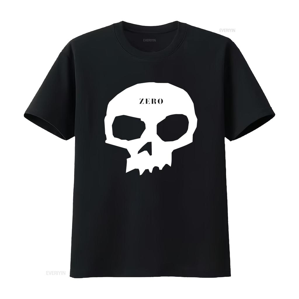Zero Skateboards T Shirt Skull Logo 90s Style Vintage Washed Top For Everyday Wear Fashion Stylish Designer Clothes Comfortable