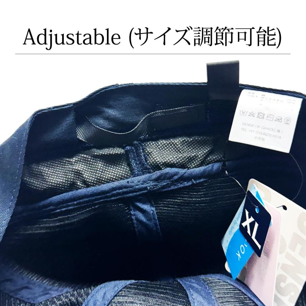 Of Large Size Rib Cap Cap Popular Design Soft Sweat Material Washable Hat Soft Material with Beautiful Shape Adjustable XL Navy [Sense Grace]