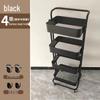 Lask Carbon Steel Multi-Layer Movable Kitchen & Bathroom Storage Trolley
