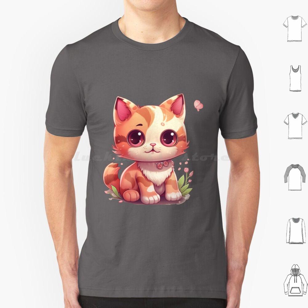 Kawaii Charming Kitty T Shirt Men Women Kids 6xl Cute Cat Illustration Cartoony Cat Design Meowing Cat Art Playful Cat