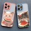 Lovely Watermelon Cat Animal Phone Case For iPhone 11 Case iPhone 15 16 Pro Max 12 13 Pro Max Mini XR XS X 7 8 14 Plus SE2 Cover