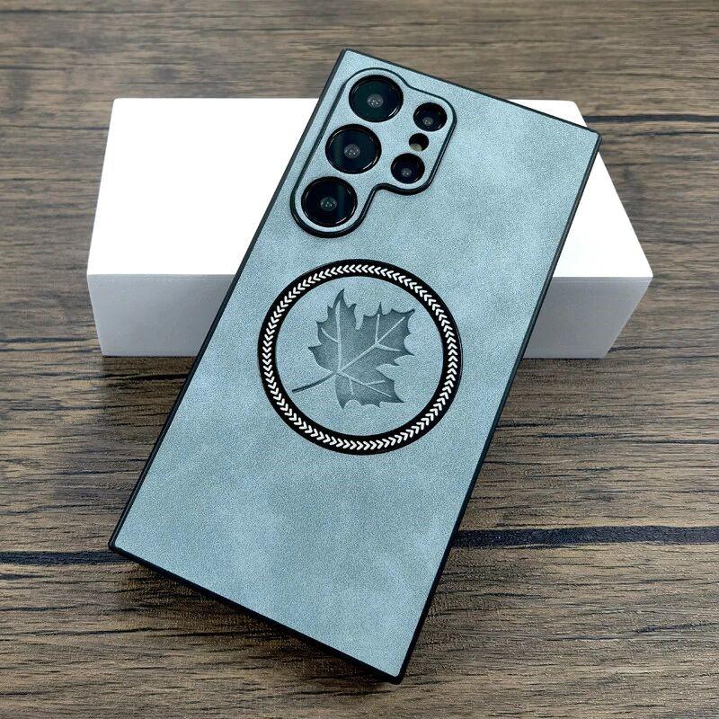 Pro Magsafe Kožené Nárazuvzdorné Pouzdra na Telefon Pro Samsung Galaxy S21 S22 S23 S24 S25 Note 20 Ultra Magnetický Kryt pro Bezdrátové Nabíjení