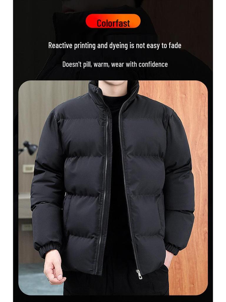 Men's High-End Velvet Thickened Winter Cotton Padded Jacket - Warm Bread Style