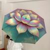 1pc Lotus Flower Mandala Automatic Open/Close Umbrella, Formal Events - Ideal Gift for Family or Friends, Outdoor Accessory yy251211119