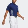 T Shirts Men's Blue Stand Collar Moderate Straight Fit HA3127