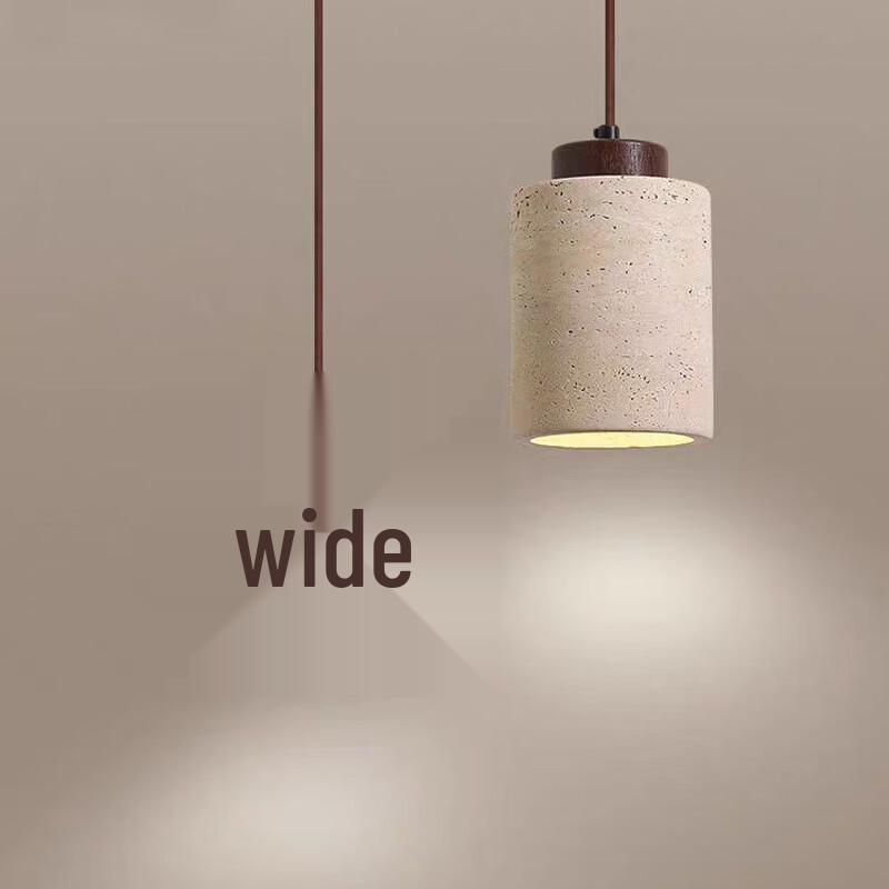 Wisząca lampa z litego drewna i trawertynu