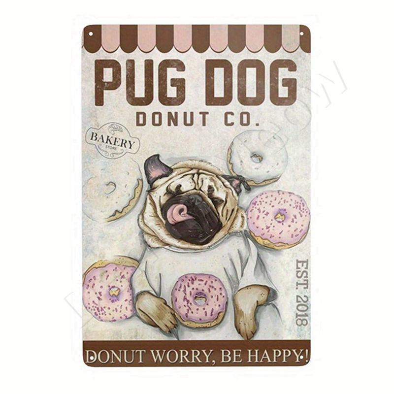 Dachshund Metal Tin Sign, Doberman Dog, Retro Art, Yorkie, Funny Pet Poster, Cafe, Kitchen, Home, Wall Decoration, Plaque Gif