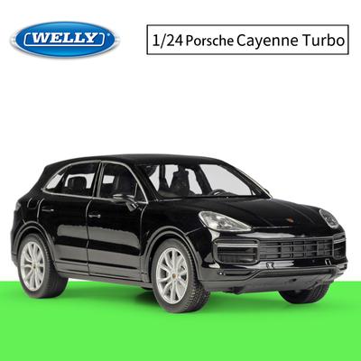 1/24 WELLY Porsche Cayenne Turbo SUV Slitina modelu auta tlakové lití Kovová hračka Auta Model auta Vysoká simulační kolekce Dětské dárky