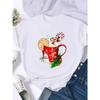 Fashion Lovely Watercolor Trend Female Print T Top Merry Christmas New Year Holiday Graphic Tee Women Shirt Clothing T-shirts