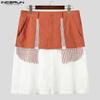 INCERUN Men Zip-up Waist Mesh Sheer Patchwork Hollow Pants Shorts Home Wear