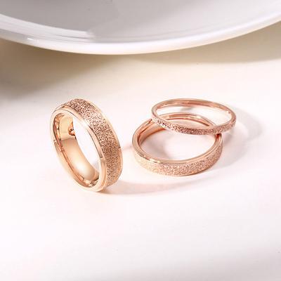 Modische mattierte Peeling-Ringe für Damen, Roségold/Silber, Fingerring, 2/4/6/8 mm, Herren-Hochzeitsschmuck, schlichter Edelstahl/Mehrfarben