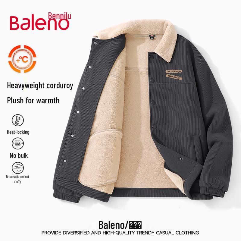 Baleno Men's Corduroy Fleece Lined Winter Jacket